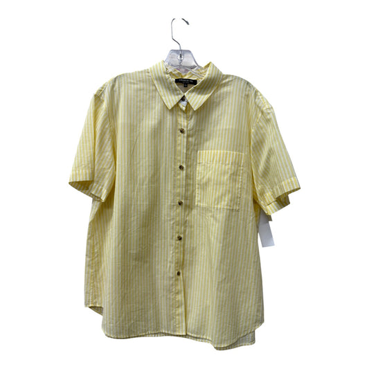 Top Ss Designer By Lafayette 148 In Yellow, Size:L