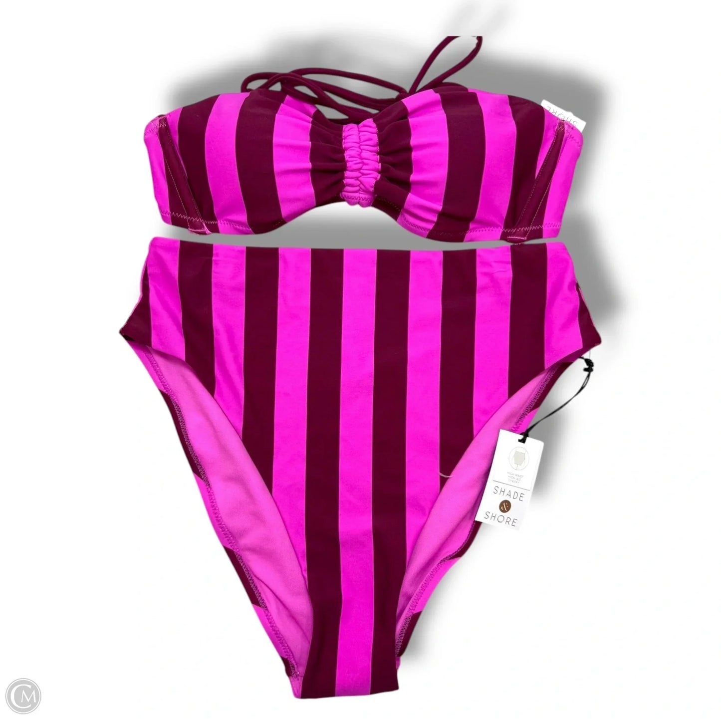 Swimsuit 2pc By Shade & Shore In Striped Pattern, Size: S