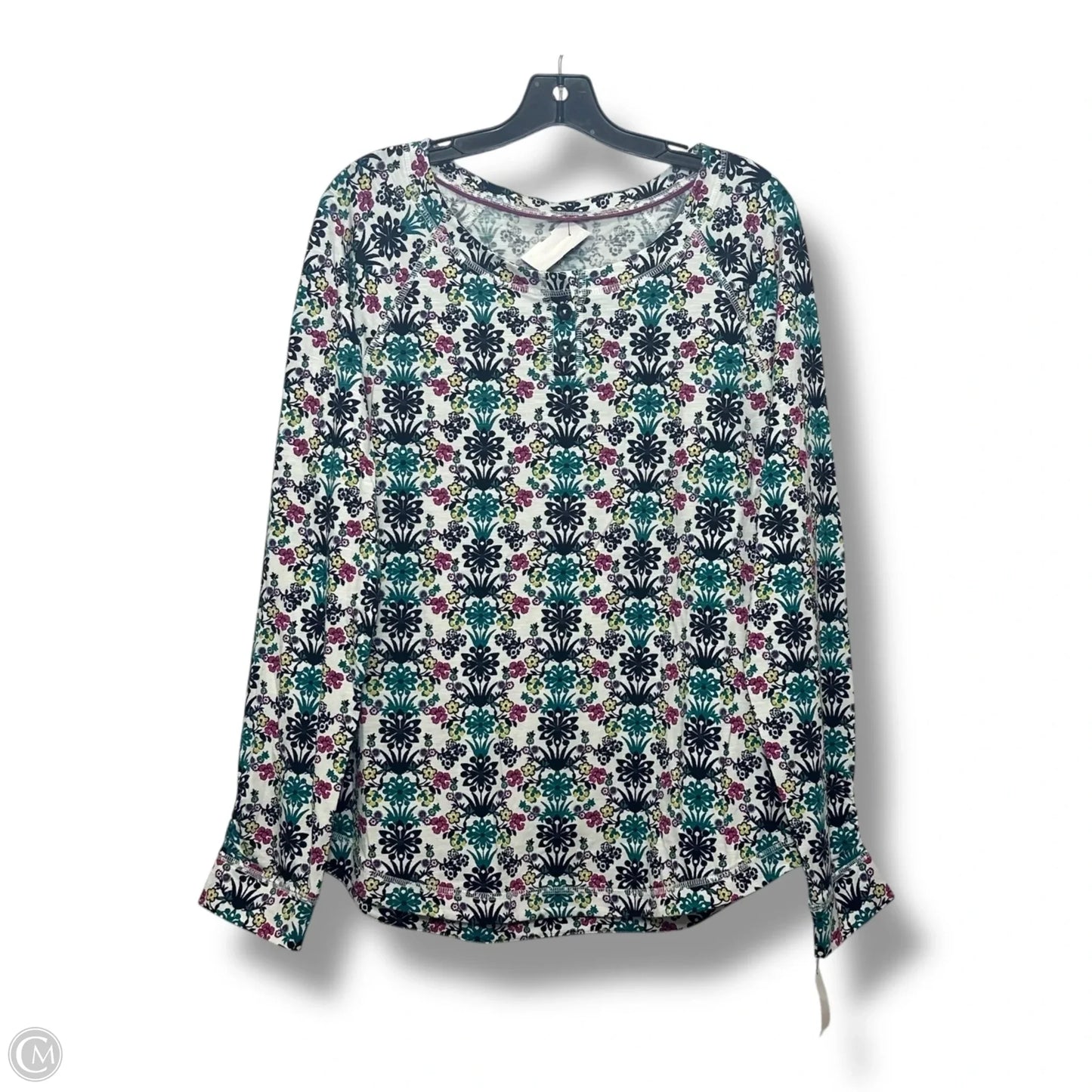 Top Long Sleeve Basic By Talbots In Floral Print, Size: Xl