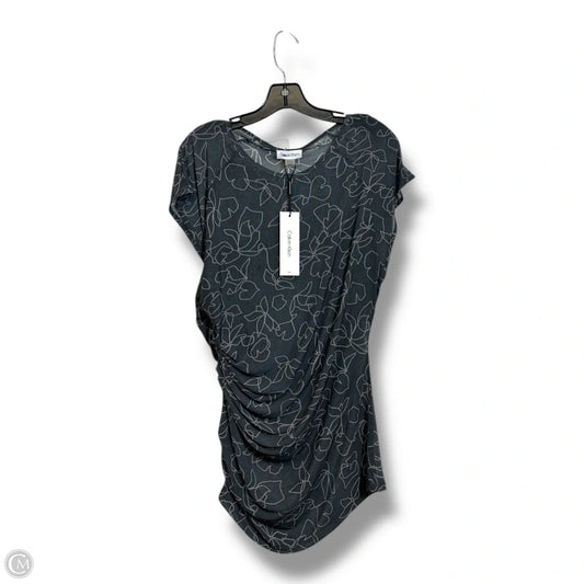 Top Short Sleeve By Calvin Klein In Grey, Size: L
