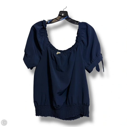 Top Short Sleeve Designer By Michael Kors In Navy, Size: L