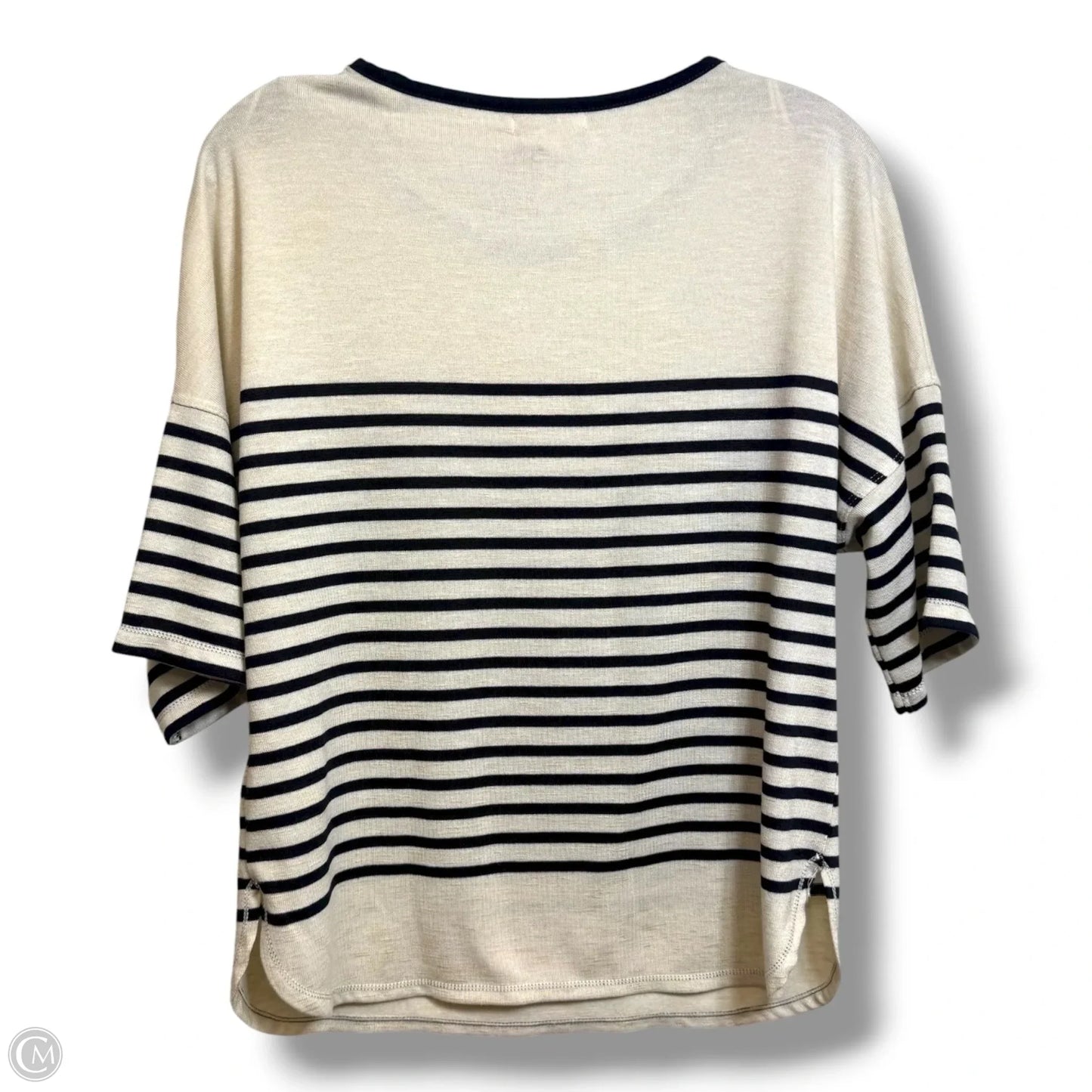 Top Short Sleeve By Max Studio In Striped Pattern, Size: Xs