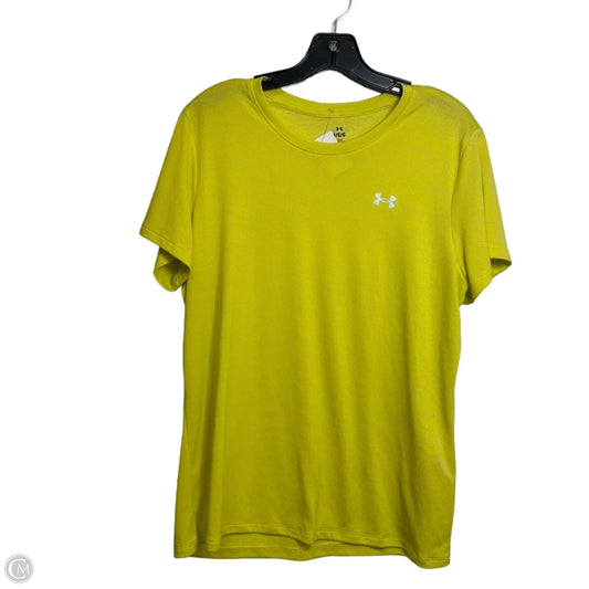 Athletic Top Short Sleeve By Under Armour In Yellow, Size: L