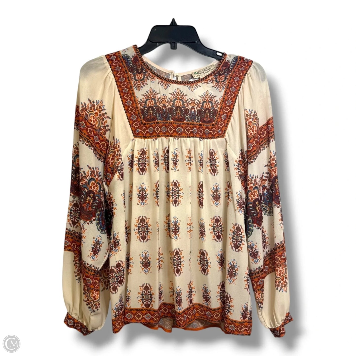 Top Long Sleeve By Flying Tomato In Paisley Print, Size: S