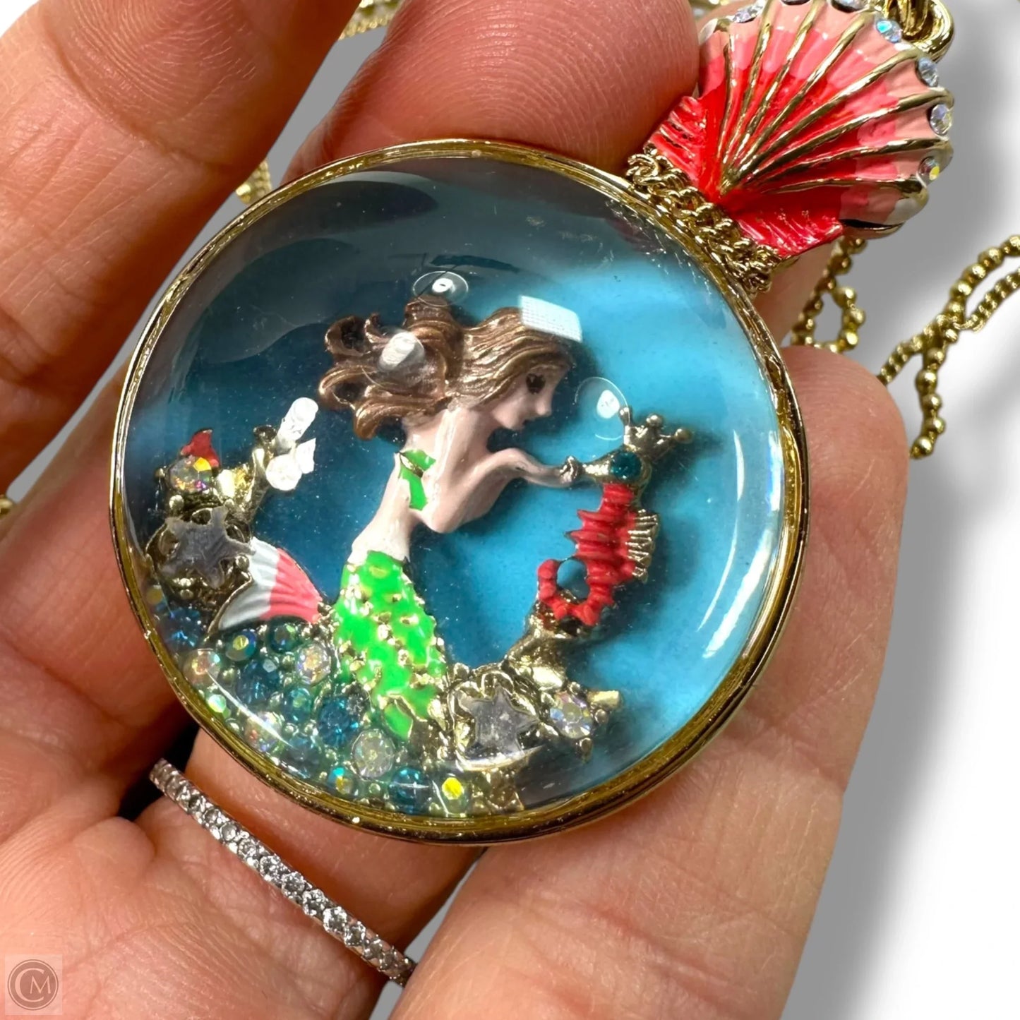 Mermaid long Necklace Pendant By Betsey Johnson