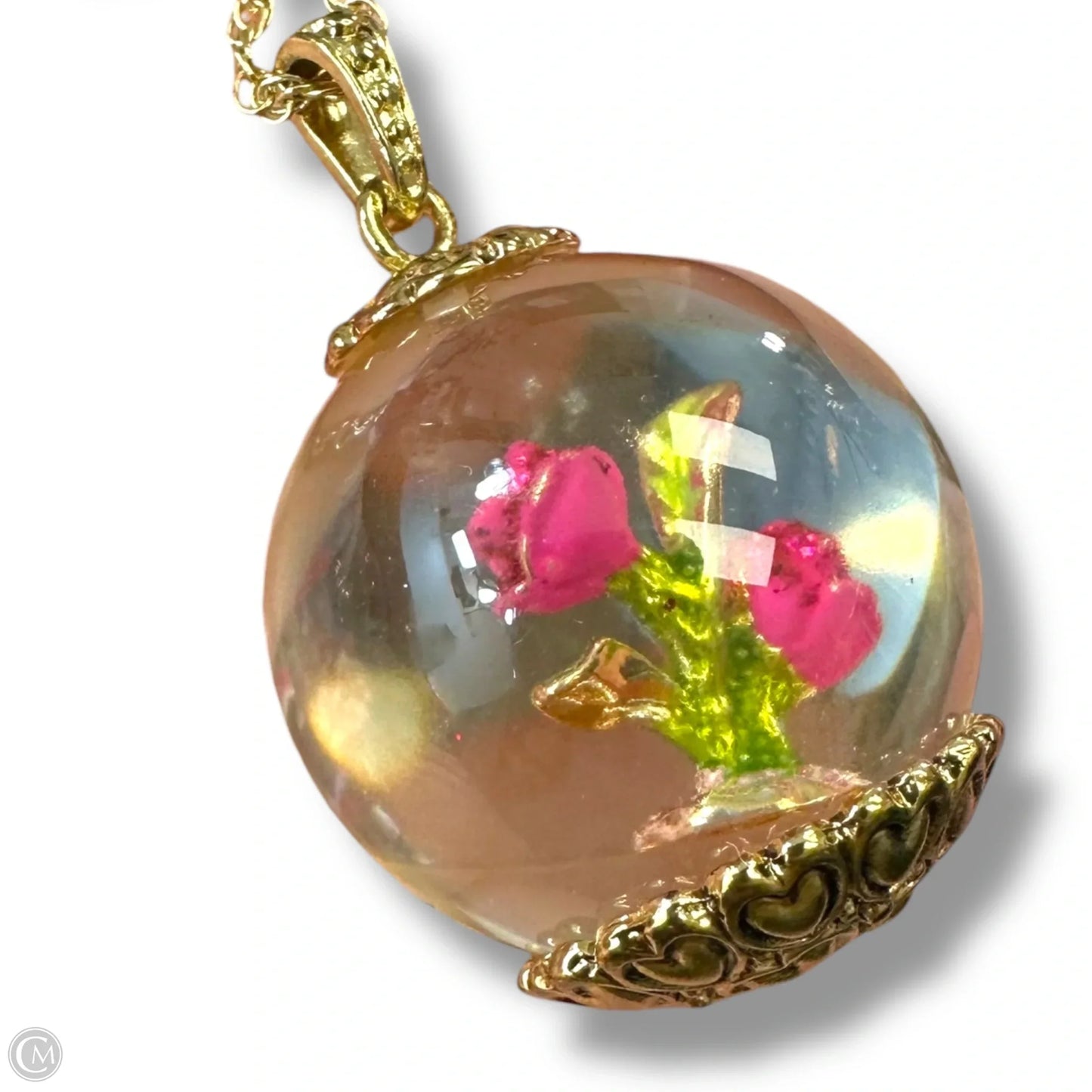 Roses in glass Necklace Statement By Betsey Johnson