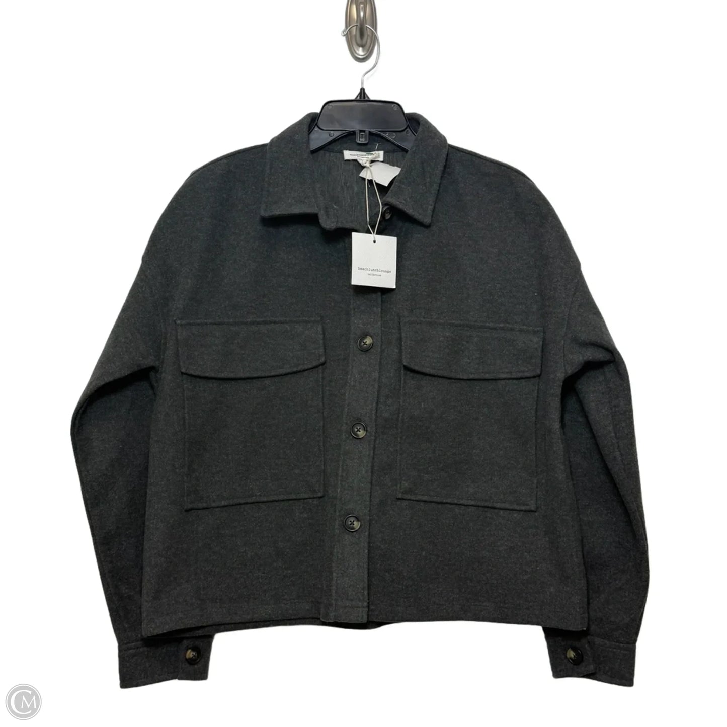 Jacket Shirt By Beachlunchlounge In Grey, Size: M