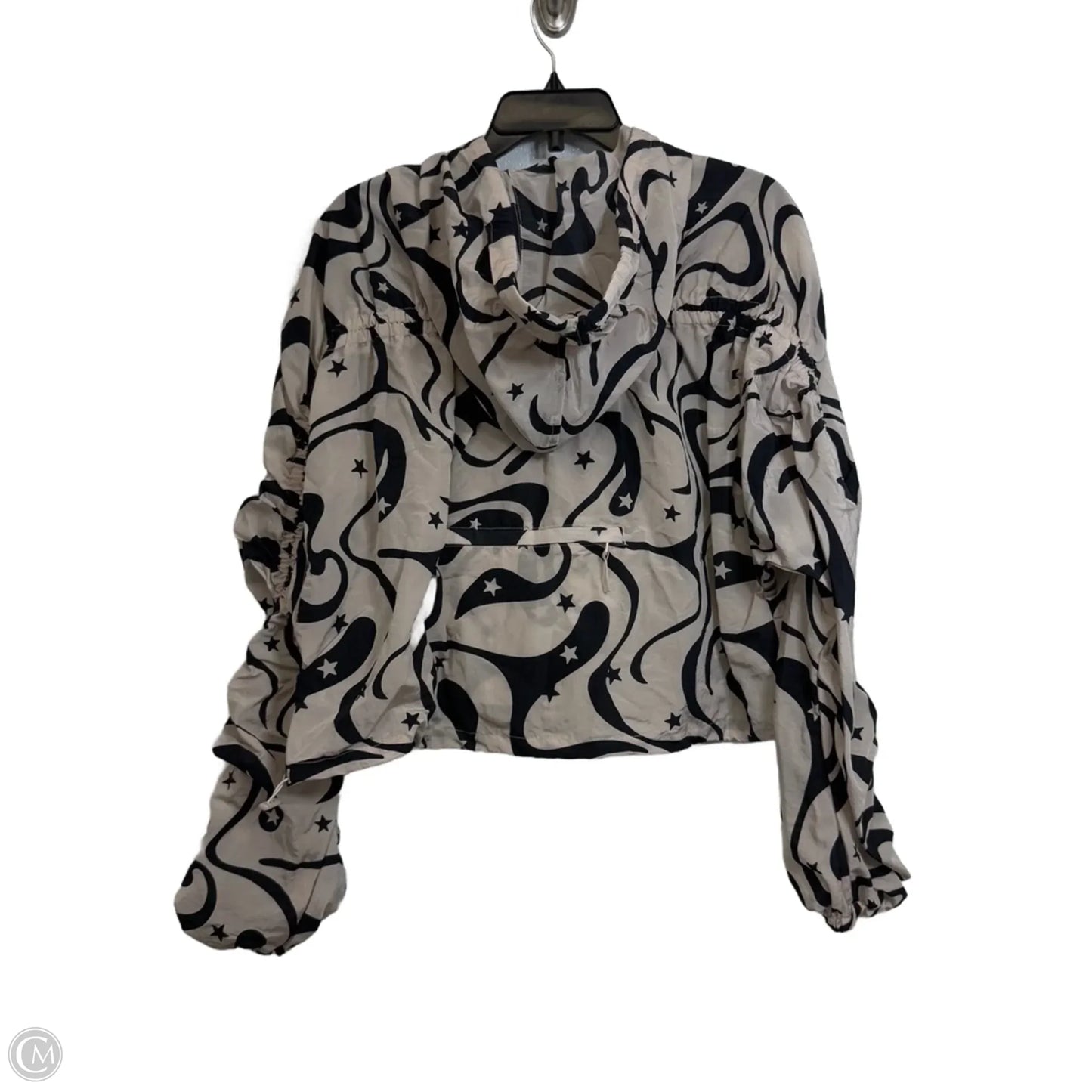 Jacket Windbreaker By Joy Lab In Black & Cream, Size: L