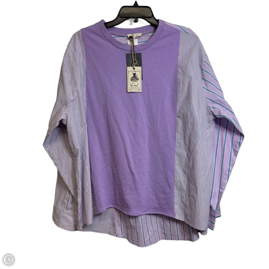 Top Long Sleeve By Easel In Purple, Size: M