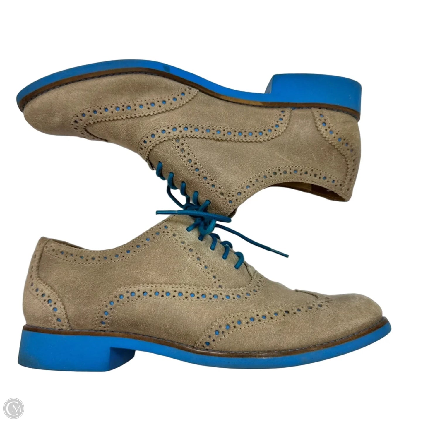 Shoes Flats By Cole-haan In Blue & Cream, Size: 7.5