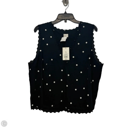 Top Sleeveless By A New Day In Polkadot Pattern, Size: Xxl