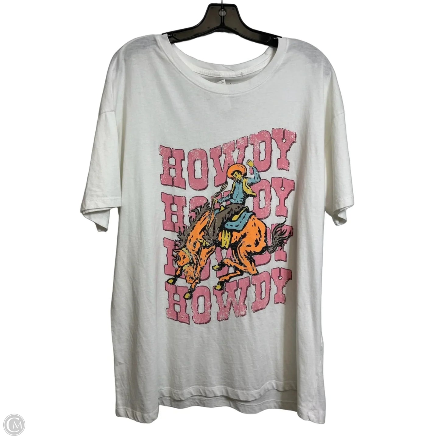 Top Short Sleeve By Clothes Mentor In White, Size: M