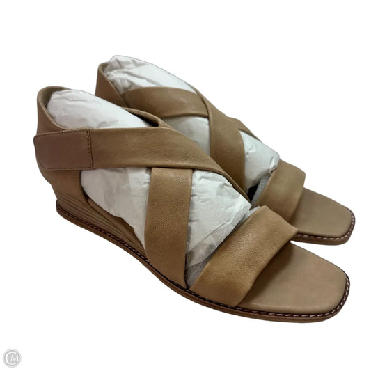 Sandals Heels Wedge By Vaneli In Tan, Size: 8.5