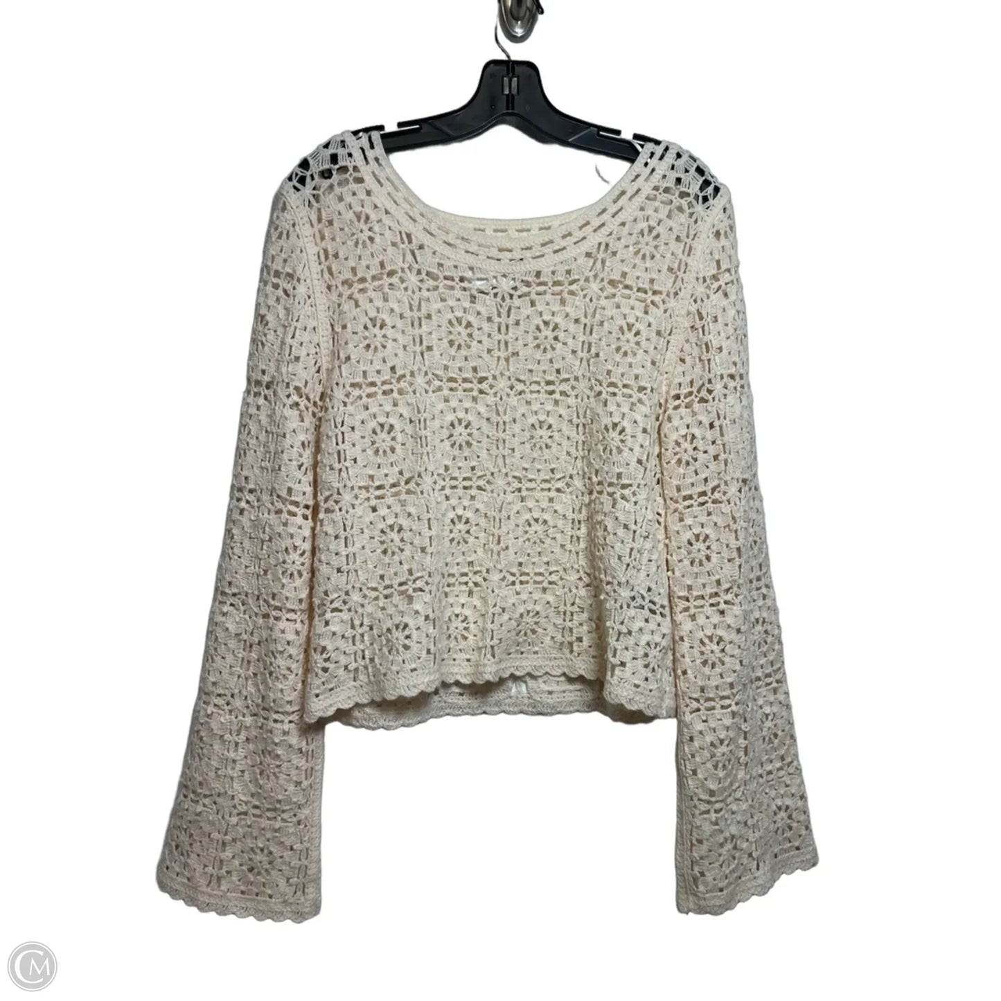Top Long Sleeve By Rebellion In Cream, Size: M