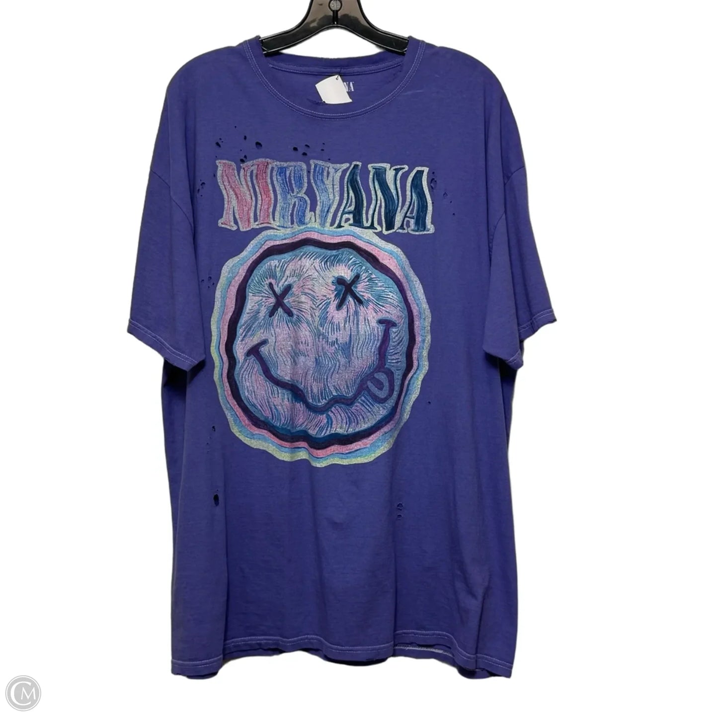 Oversized Top Short Sleeve Basic By Cmf In Purple, Size: S