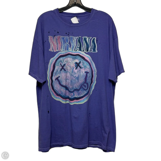 Oversized Top Short Sleeve Basic By Cmf In Purple, Size: S
