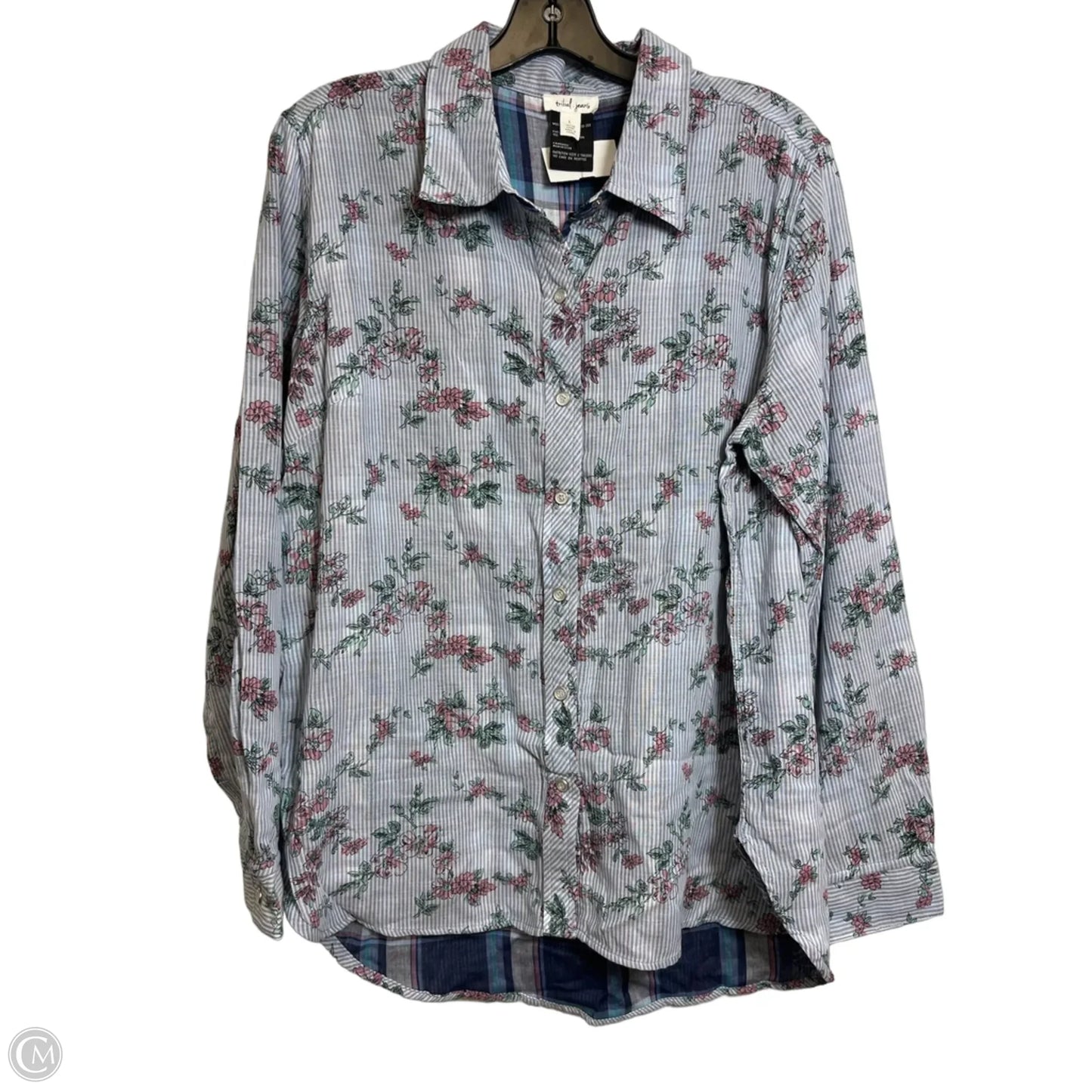 Reversible Top Long Sleeve By Velvet Heart In Blue Denim, Size: L