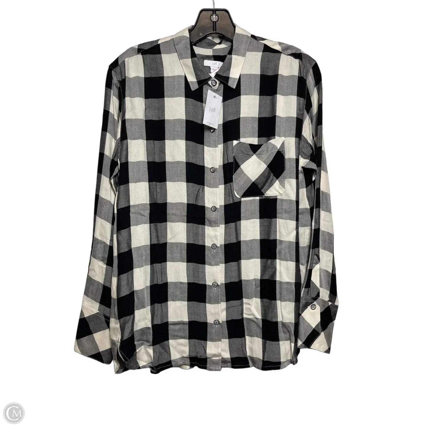 Top Long Sleeve By J. Jill In Checkered Pattern, Size: Xs