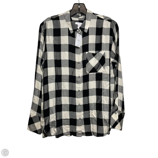 Top Long Sleeve By J. Jill In Checkered Pattern, Size: Xs