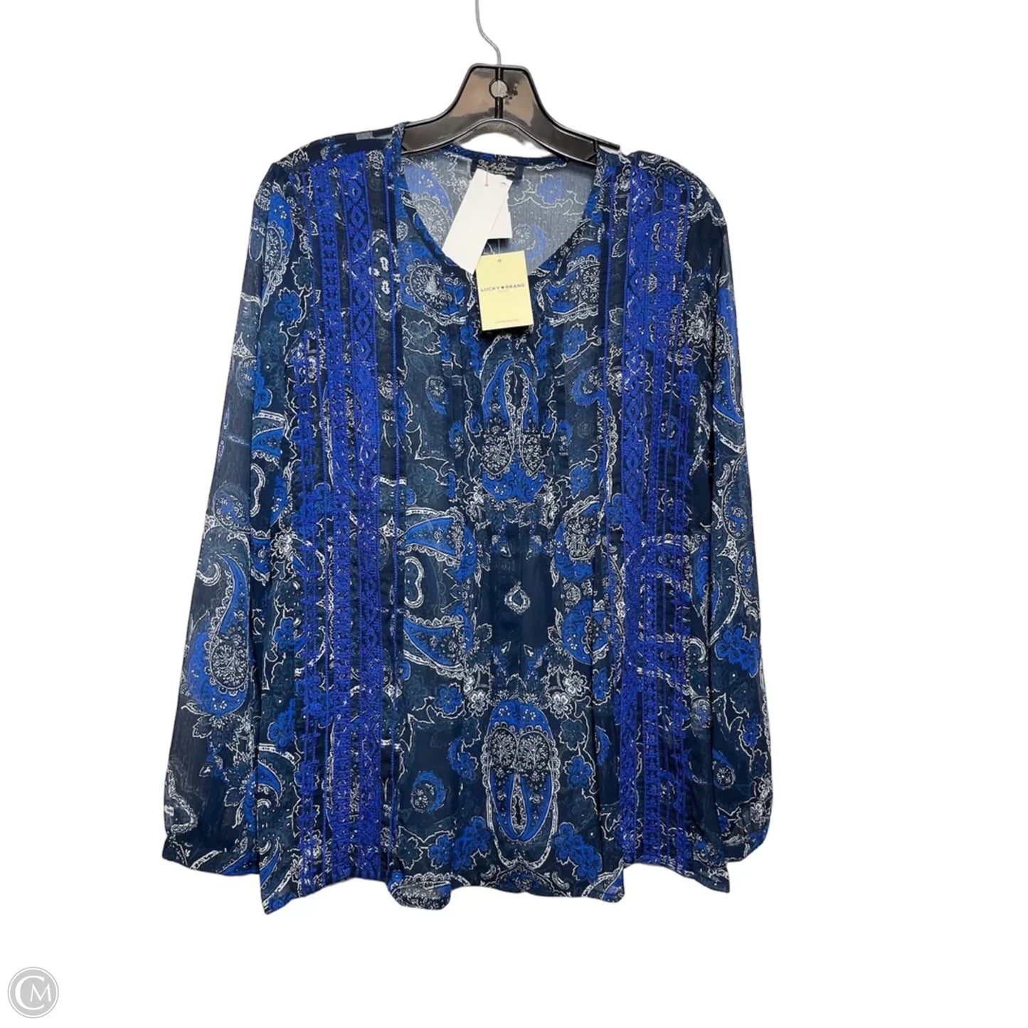 Top Long Sleeve By Lucky Brand In Paisley Print, Size: S