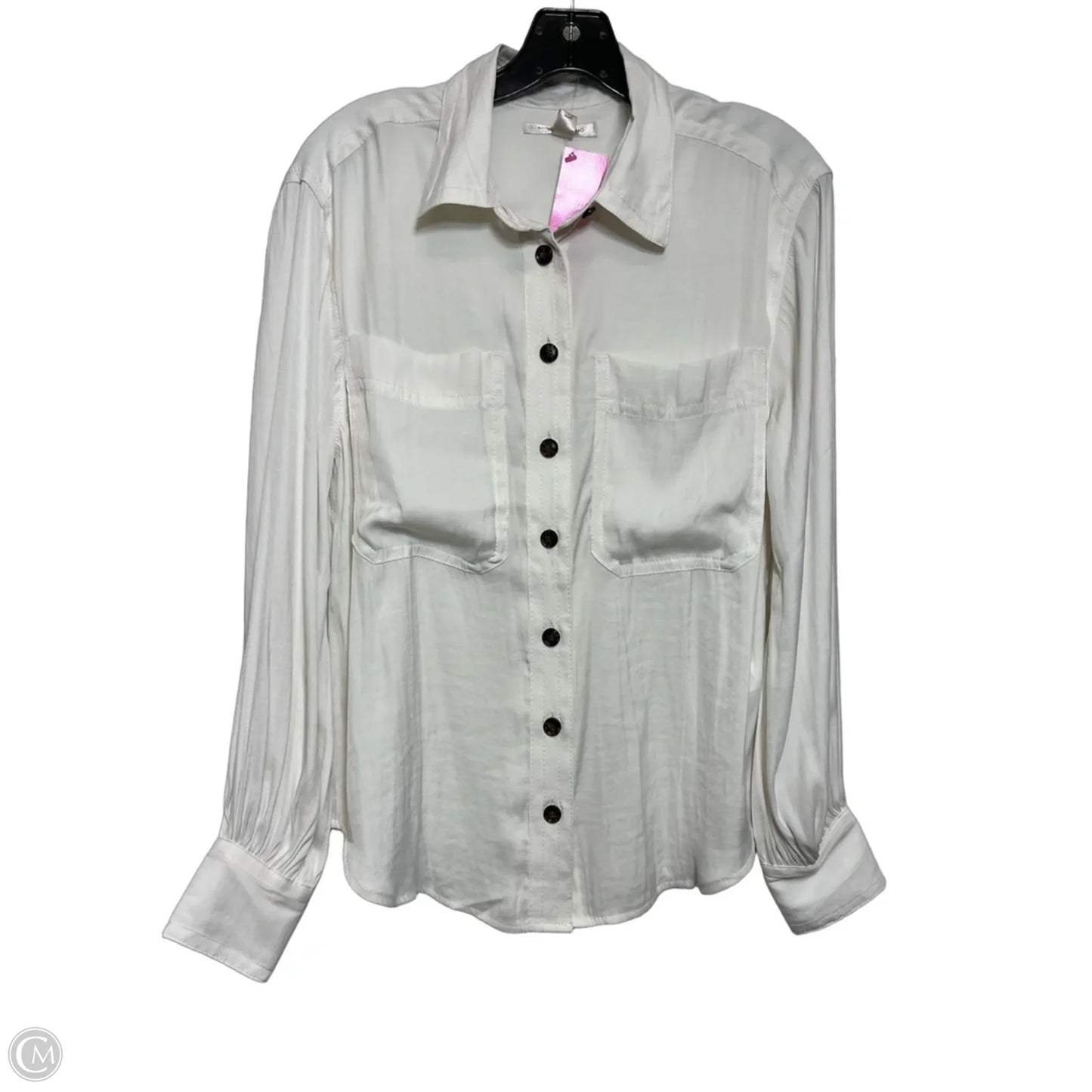 Top Long Sleeve By Banana Republic In White, Size: S