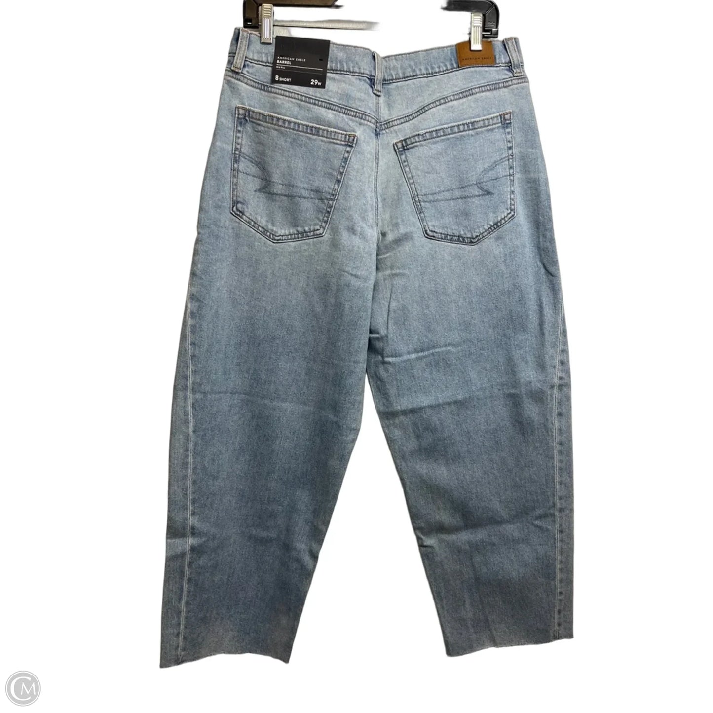 Barrel Jeans Wide Leg By American Eagle In Blue Denim, Size: 8 short