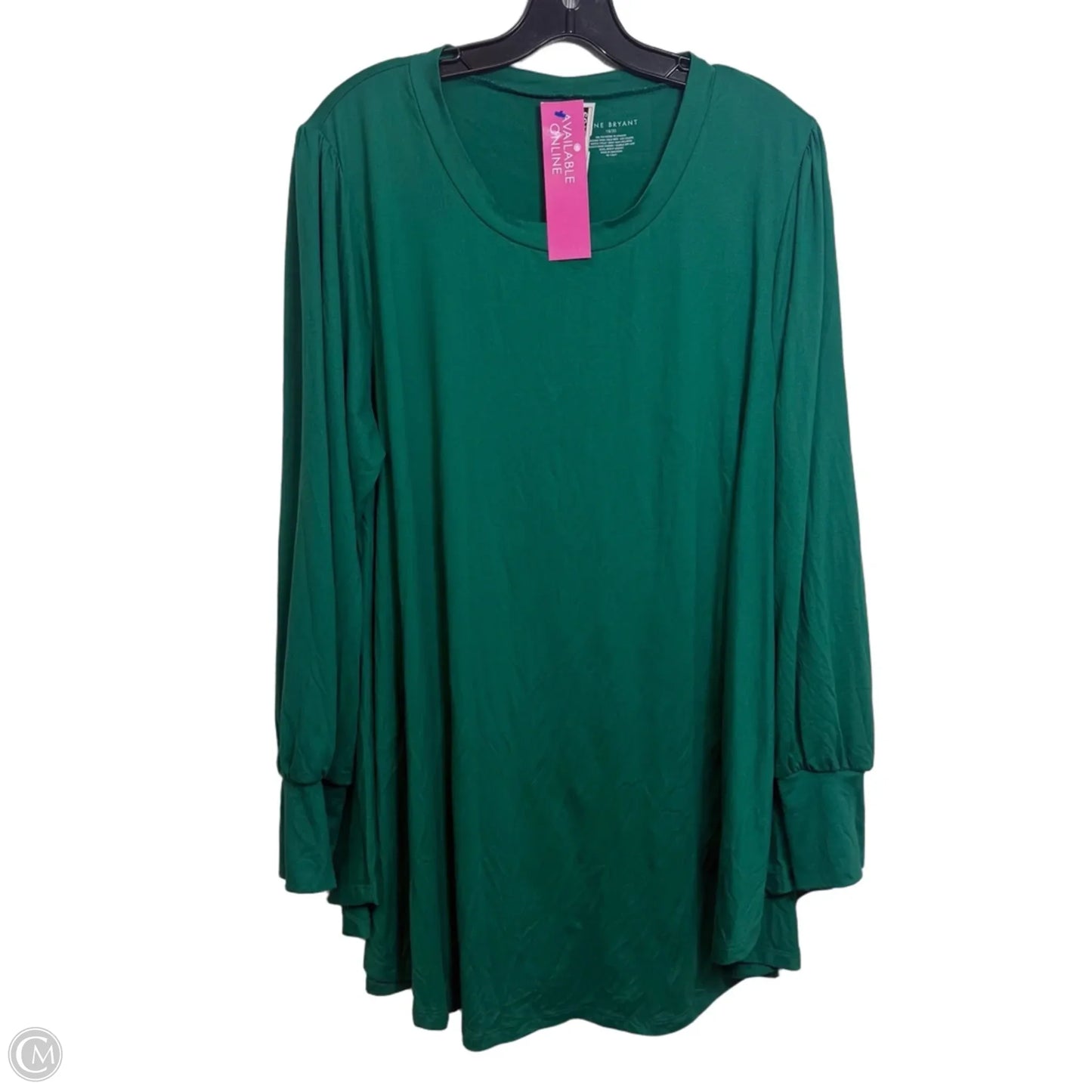 Top Long Sleeve Basic By Lane Bryant In Green, Size: 18