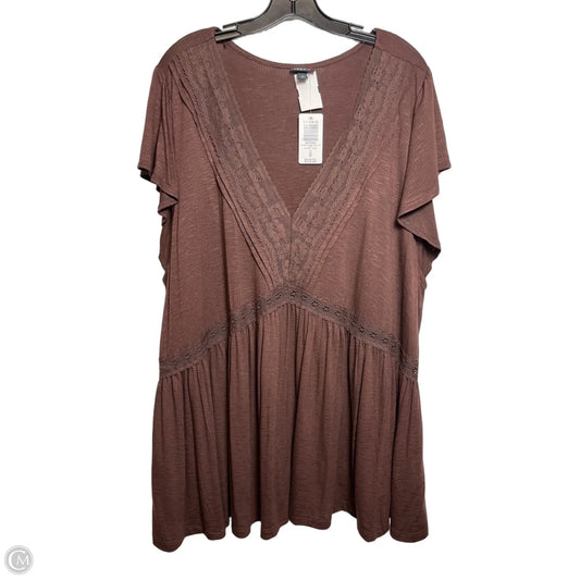 Top Short Sleeve By Torrid In Brown, Size: 4x