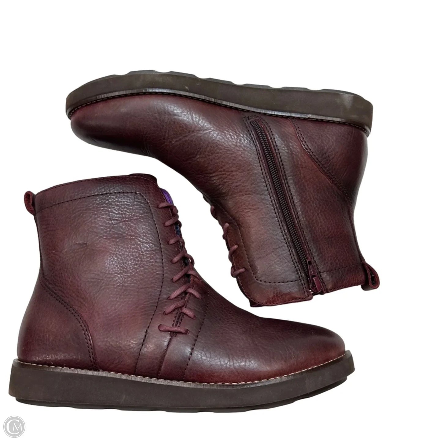 Boots Ankle Flats By Bionica In Maroon, Size: 8.5
