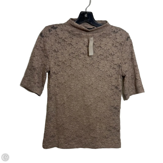 Top Short Sleeve By Loft In Tan, Size: S