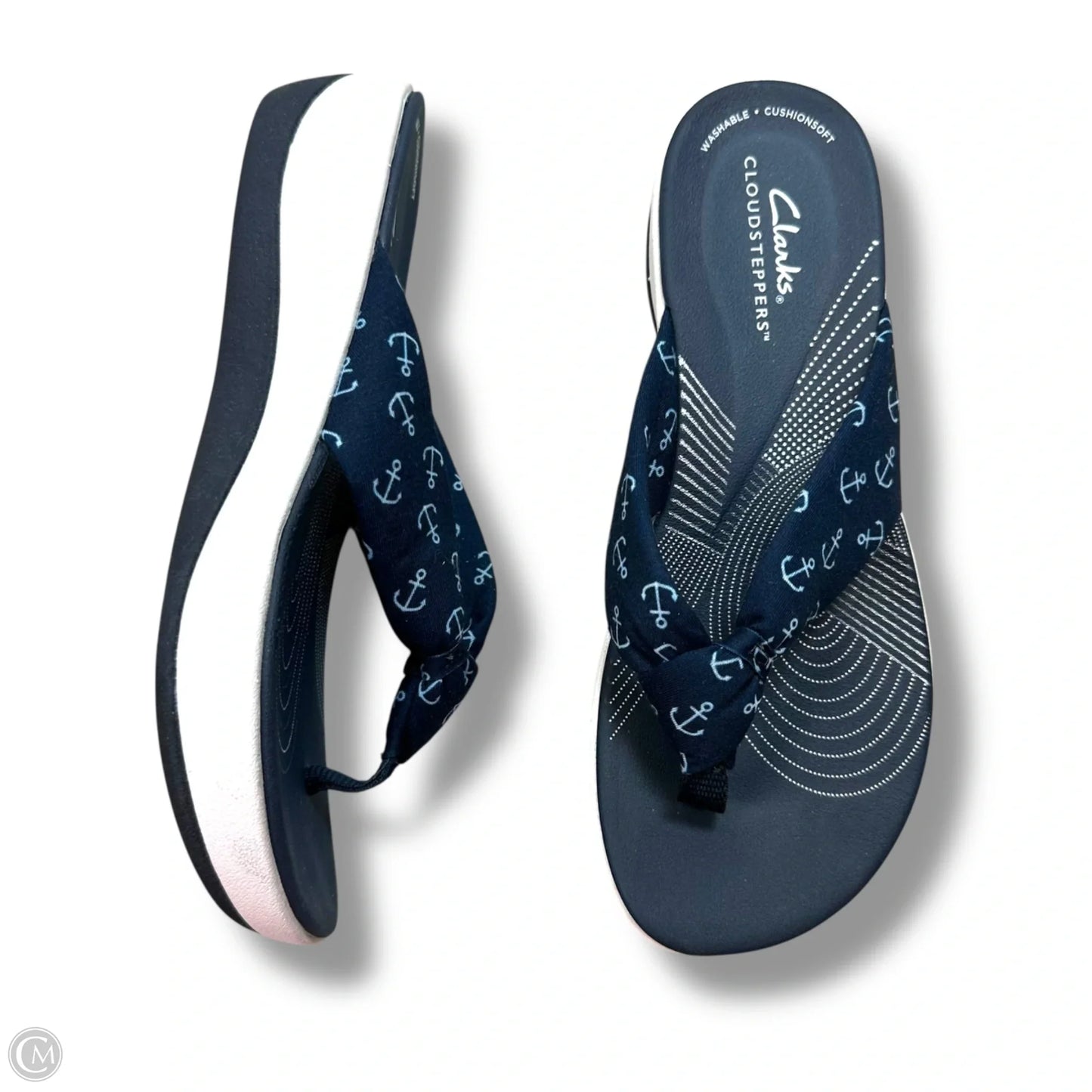 Sandals Flip Flops By Clarks In Navy, Size: 7
