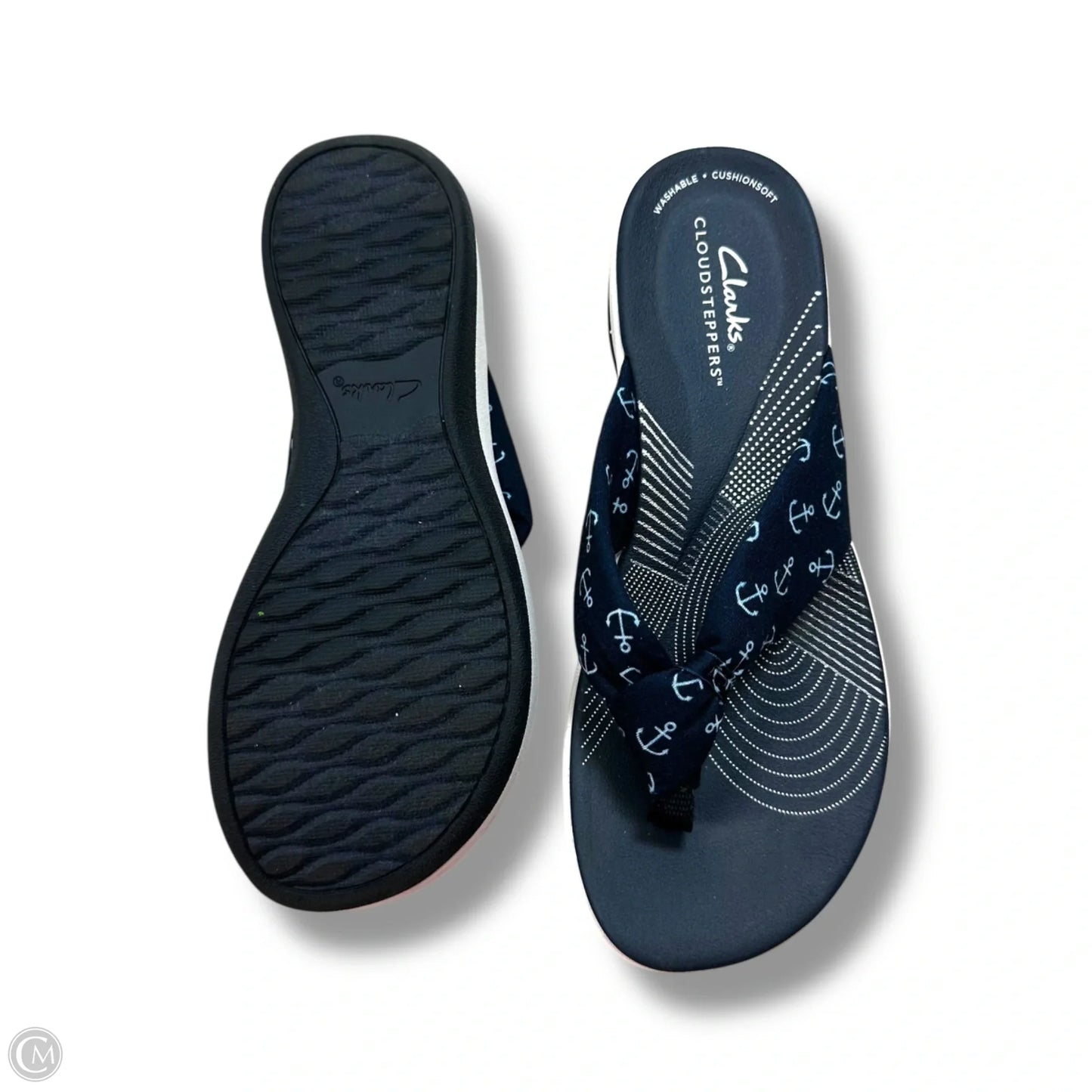 Sandals Flip Flops By Clarks In Navy, Size: 7