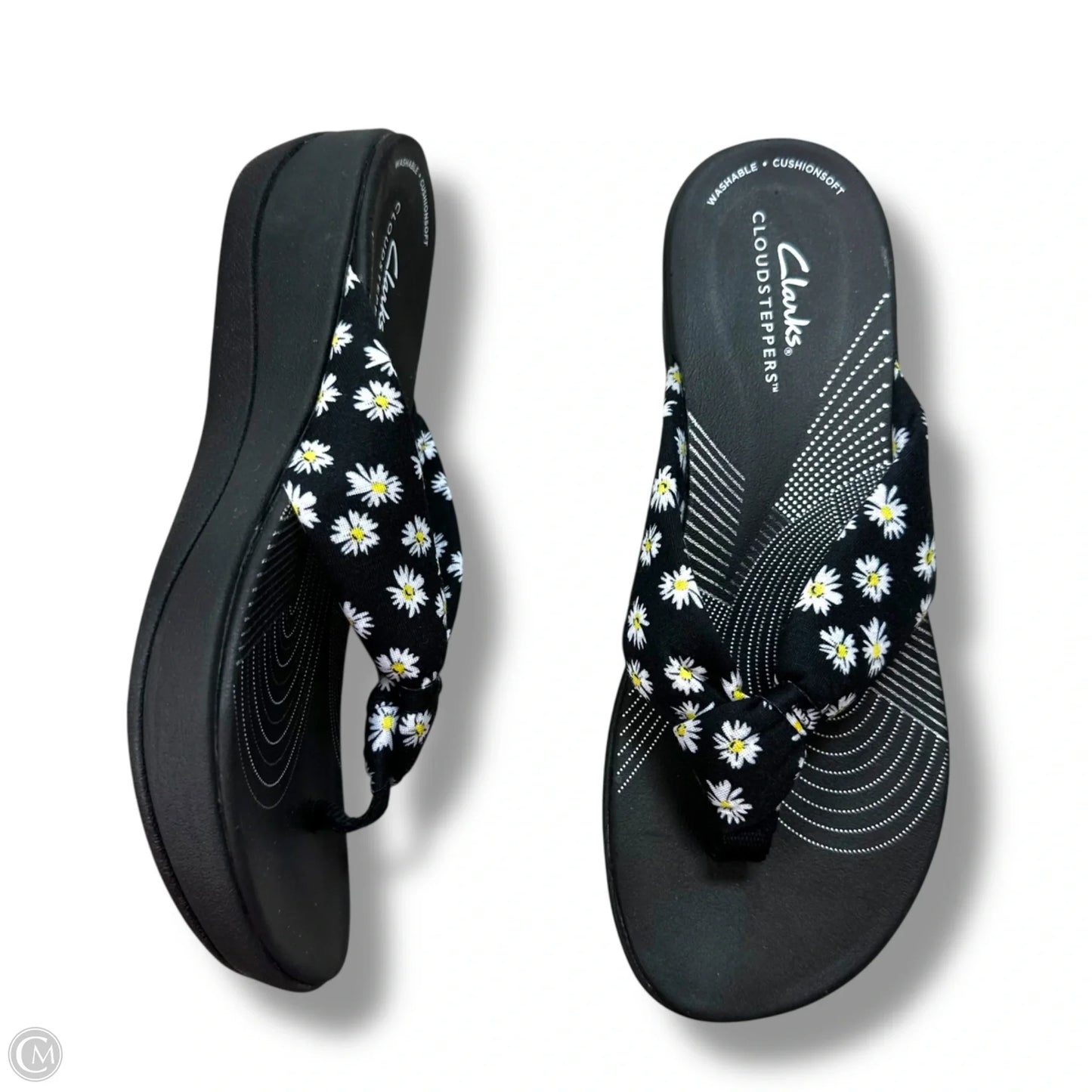 Sandals Flip Flops By Clarks In Floral Print, Size: 7