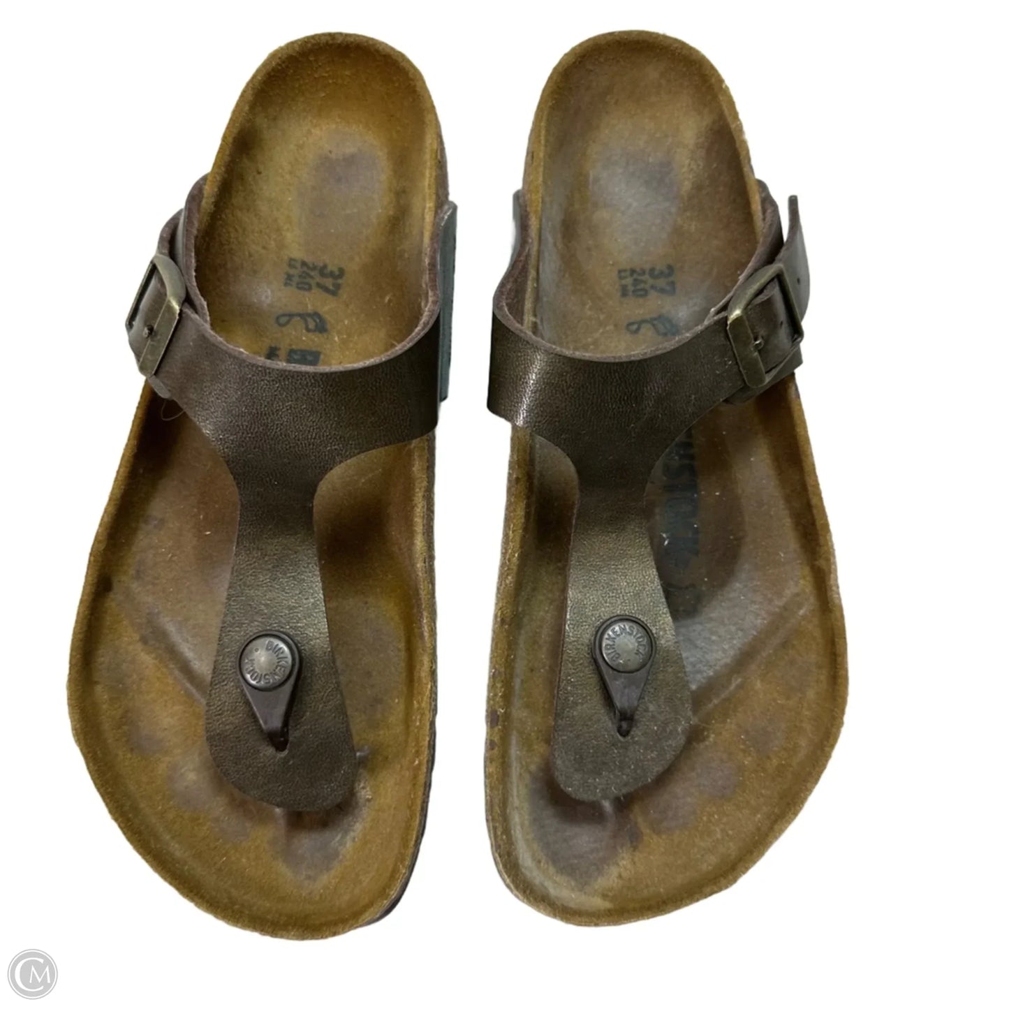 Sandals Flats By Birkenstock In Brown, Size: 6