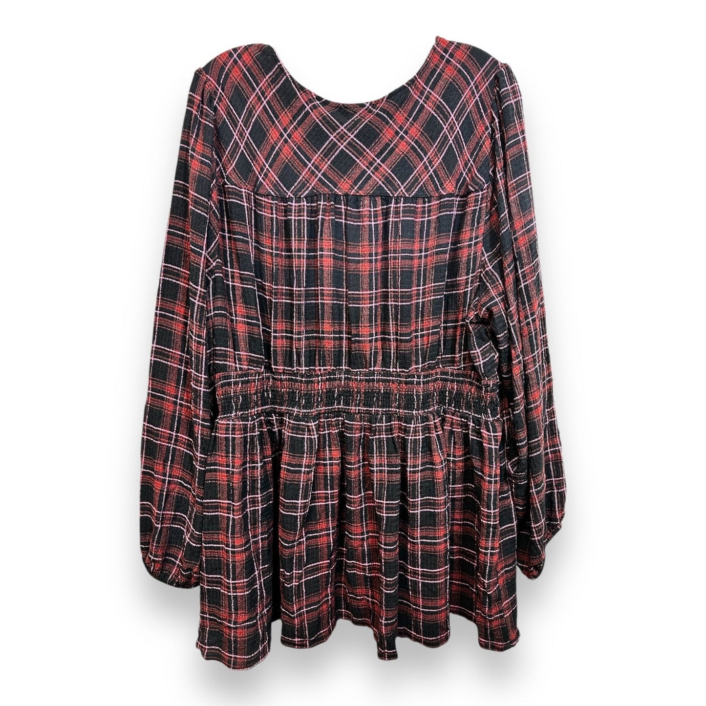 Top Long Sleeve By Torrid In Plaid Pattern, Size: 3x