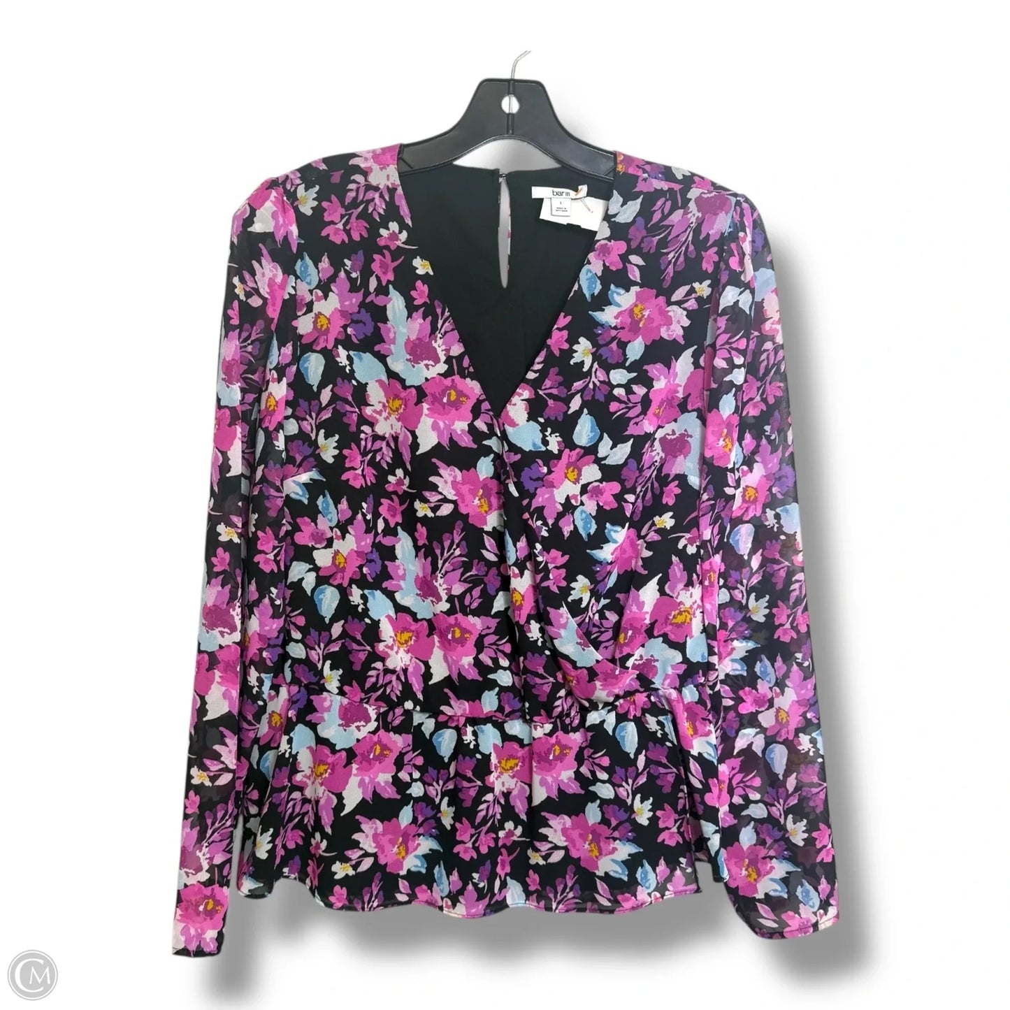 Top Long Sleeve By Bar Iii In Floral Print, Size: L