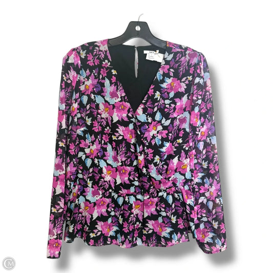 Top Long Sleeve By Bar Iii In Floral Print, Size: L