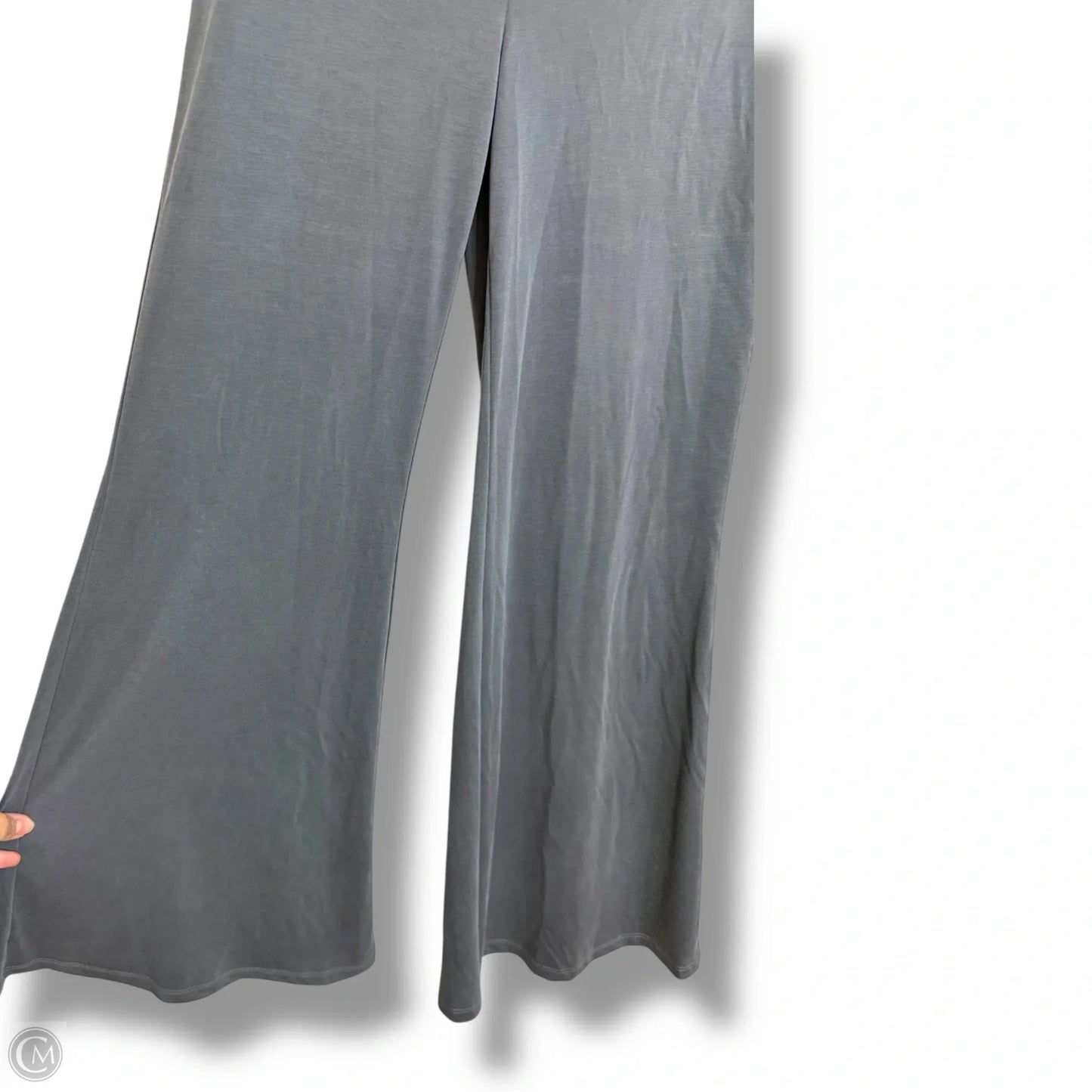 Fold over wide leggings pants By Good American In Grey, Size: M