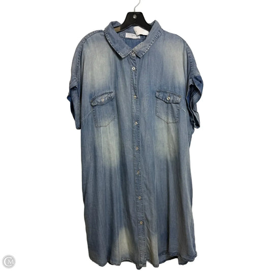 Dress Casual Short By Ezra In Blue Denim, Size: L
