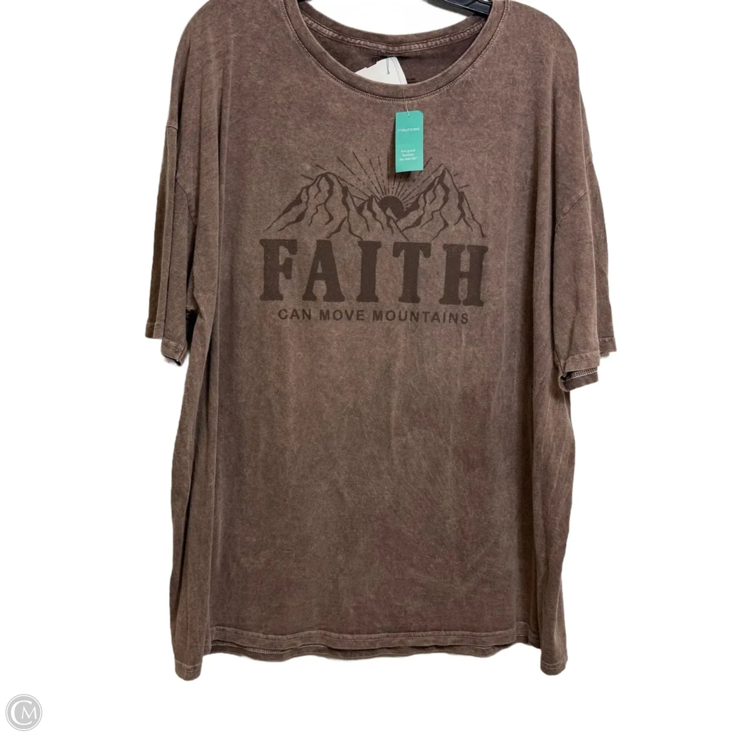 Top Short Sleeve Basic By Maurices In Brown, Size: 2x