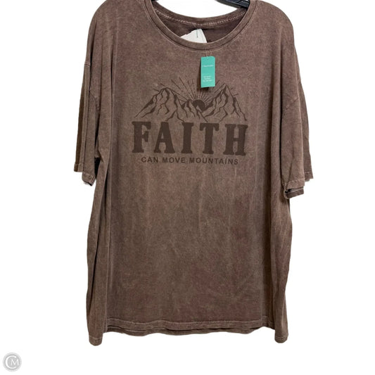 Top Short Sleeve Basic By Maurices In Brown, Size: 2x