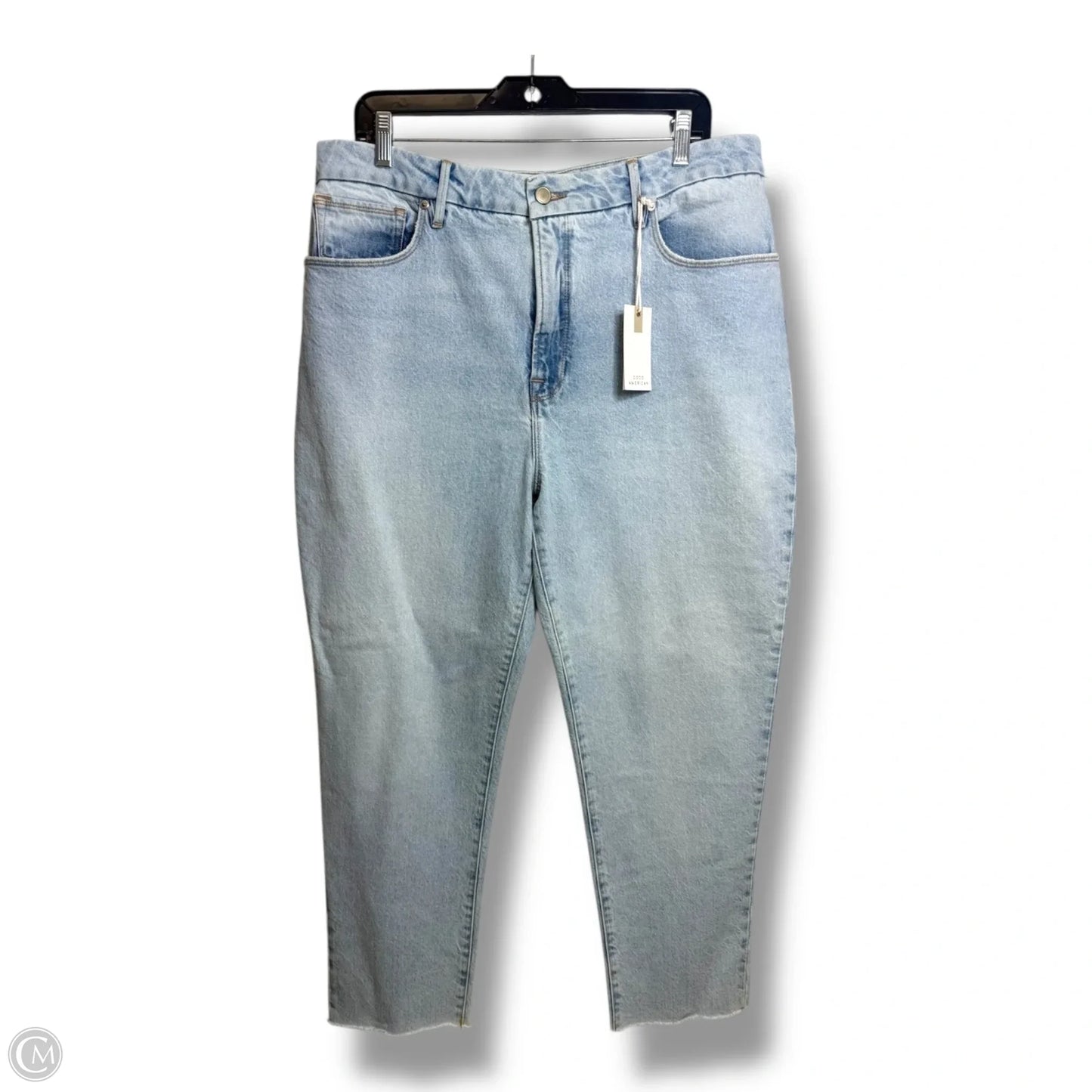 Jeans Straight By Good American In Blue Denim, Size: 14