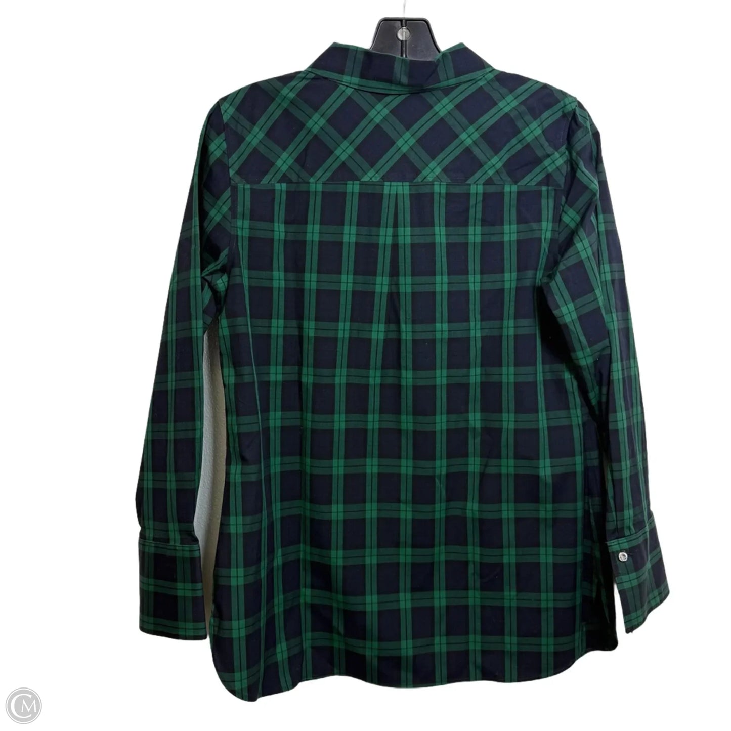Top Long Sleeve By Talbots In Plaid Pattern, Size: 4