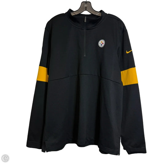 Pittsburgh Steelers quarter zip Top Long Sleeve By Nfl In Black & Gold, Size: Xl