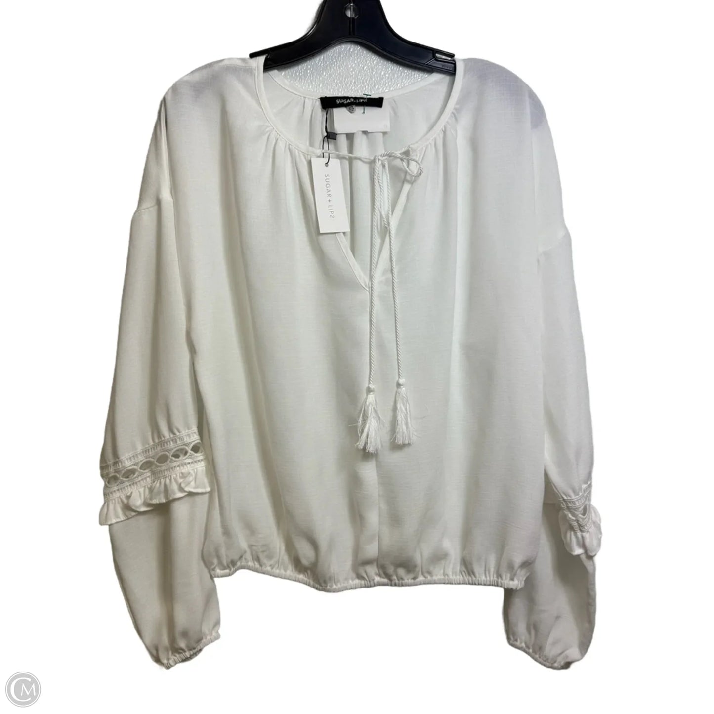 Top Long Sleeve By Sugar In White, Size: Xs