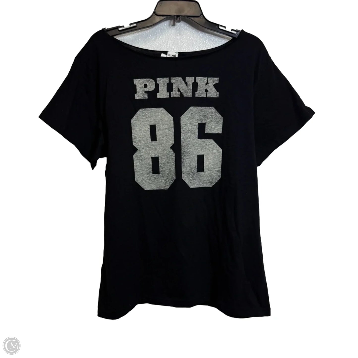 Top Short Sleeve By Pink In Black, Size: M
