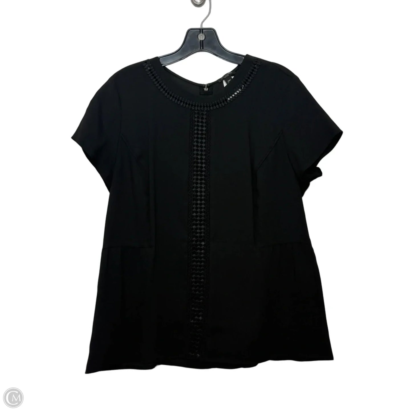 Top Short Sleeve By Ann Taylor In Black, Size: 10p
