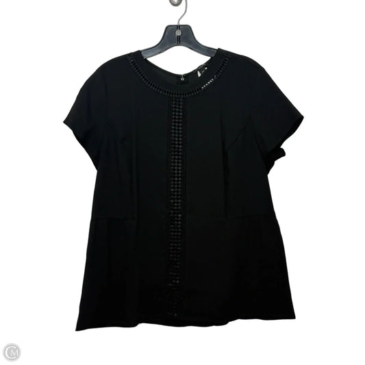 Top Short Sleeve By Ann Taylor In Black, Size: 10p