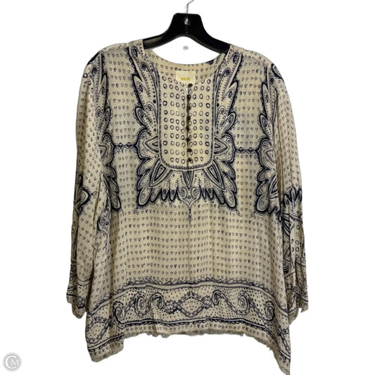 Top 3/4 Sleeve By Maeve In Ivory, Size: L