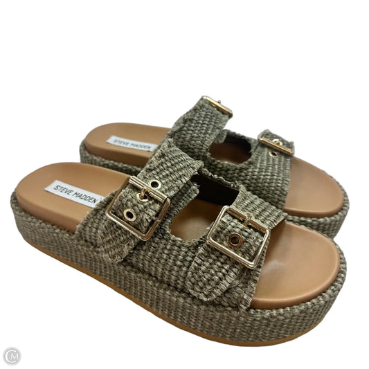 Sandals Flats By Steve Madden In Tan, Size: 10